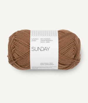 Sandnes Garn Sunday merino wool 3052 pecan brown