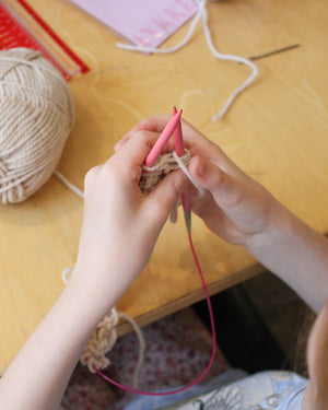 Kids Level 0: Learn to Knit class at Beehive Wool Shop
