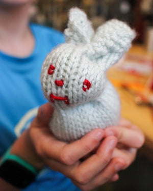 Kids Level 0: Learn to Knit class kids class bunny project