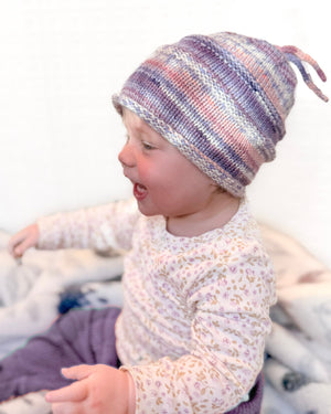 KnitNat's Fun Baby Hat in Drops Fiesta.