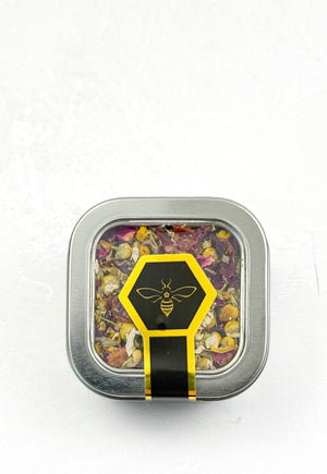 Queen Bee Farms Tea gift tin bee calm