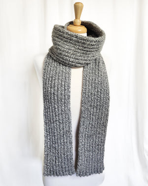 Classic Ribbed Scarf in Berroco Ultra Alpaca.