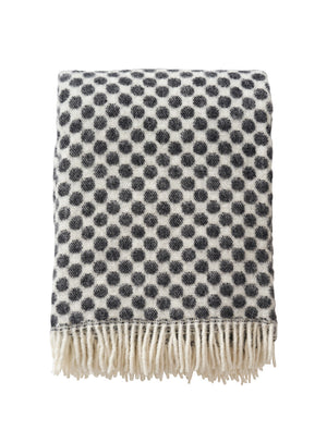 Klippan Gotland Throw wool dots black
