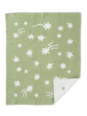 Klippan Cotton Baby Blanket brushed organic cotton shooting star dusty pink faded sage