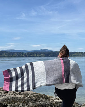 Fisgard Lighthouse Shawl in Felted Tweed.