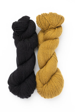Striped Ribbed Beanie Kit in Merino Yak flight of the bumblebee