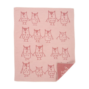 Klippan Cotton Baby Blanket brushed organic cotton hand in hand rose brown