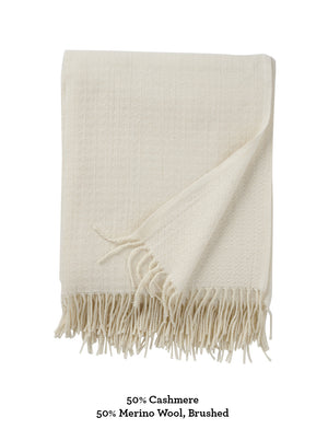 Cashmere Merino Wool Throw cashmere merino wool himalaya white