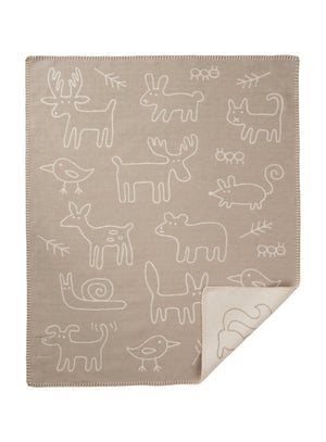 Klippan Cotton Baby Blanket brushed organic cotton in the woods beige