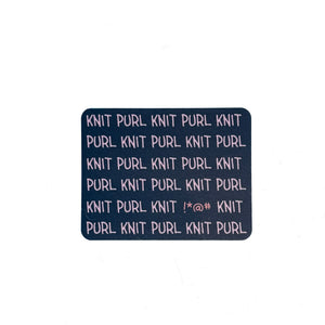 Knitproof sticker knit purl mistake