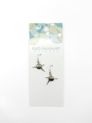Barb Alexander Designs Earrings bronze sterling silver knitting