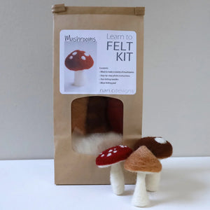Nan C Designs Learn to Felt Kit wool mushrooms