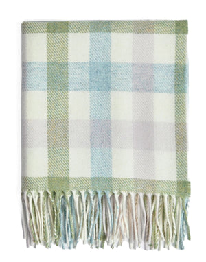 Foxford Woolen Mills Baby Blanket lambswool pastel check