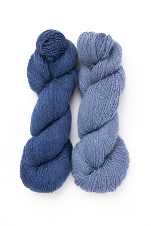 Striped Ribbed Beanie Kit in Merino Yak rhapsody in blue