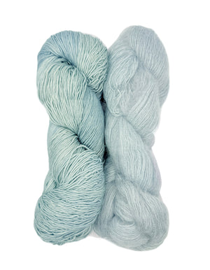 Fleece Artist Handmaiden Halo Lux Bundle mohair silk superwash merino salt spray