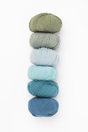 Happy Baby Blanket in Drops Baby Merino wool wet coast colourway