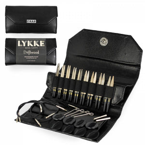 Lykke Driftwood Interchangeable Set 9cm/3.5" Tips black faux leather
