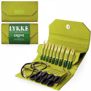 Lykke Grove Interchangeable Set 9cm/3.5" Tips green basketweave effect