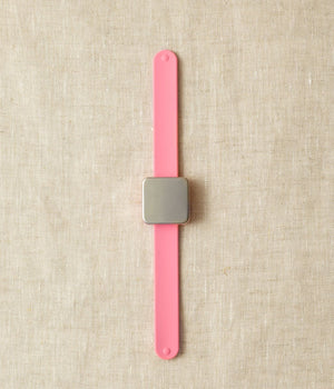 Cocoknits Maker's Keep silicone slap bracelet brushed steel plated magnet hibiscus