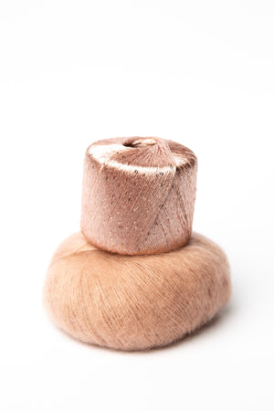 Shimmer Cowl Kit Lana Gatto Paillettes polyester Sandnes Garn Tynn Silk Mohair mohair silk wool rose quartz colourway