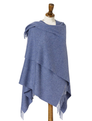 Bronte by Moon Mini Ruana Wrap merino lambswool airforce