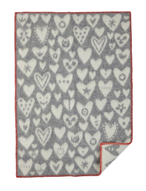 Klippan Baby Blanket eco lambswool baby heart grey