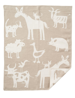 Klippan Cotton Baby Blanket brushed organic cotton farm grey