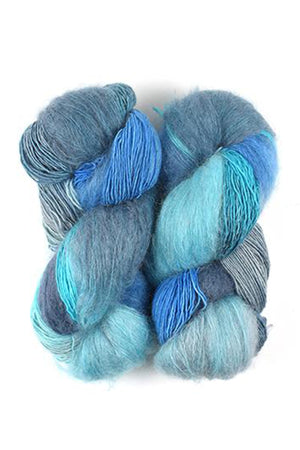 Fleece Artist Halo Bundle mohair nylon superwash merino wool frozen ocean