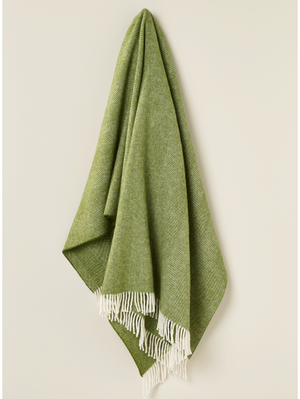Bronte by Moon Pure New Wool Throw wool herringbone apple