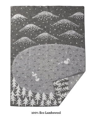 Klippan Classic Wool Blanket eco lambswool lake in the valley grey