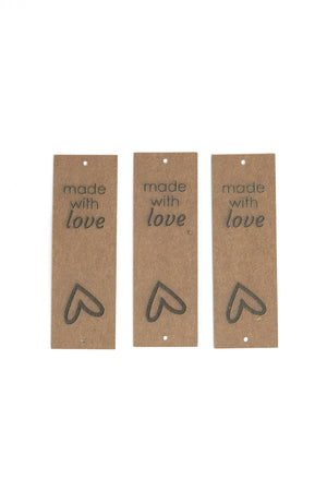 Beehive Wool Shop Fold-over Label washable paper made with love chocolate