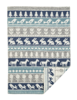 Klippan Baby Blanket eco lambswool nature grey blue
