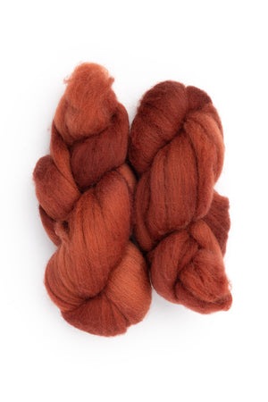 Fleece Artist Corriedale Sliver wool nutmeg