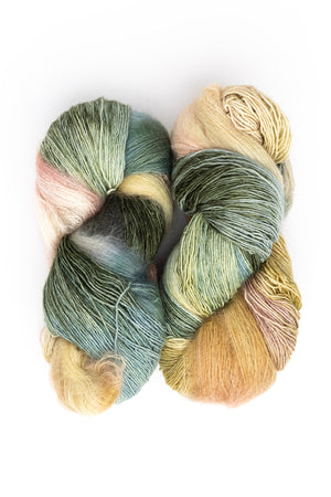 Fleece Artist Halo Bundle mohair nylon superwash merino wool sea oak
