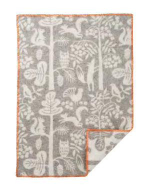 Klippan Baby Blanket eco lambswool tree climbers grey