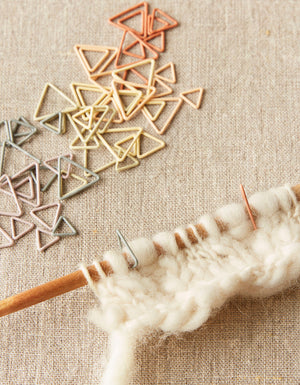Cocoknits Triangle Stitch Markers nylon coated steel in use