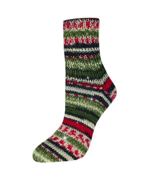 Rellana Flotte Sock Christmas wool polyamide polyester 0124 red white green