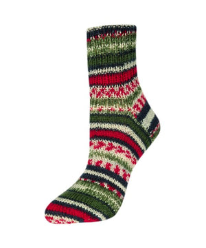 Rellana Flotte Sock Christmas wool polyamide polyester 0224 red white green metallic