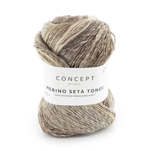 Concept by Katia Merino Seta Tones merino wool silk 100 beige grey brown