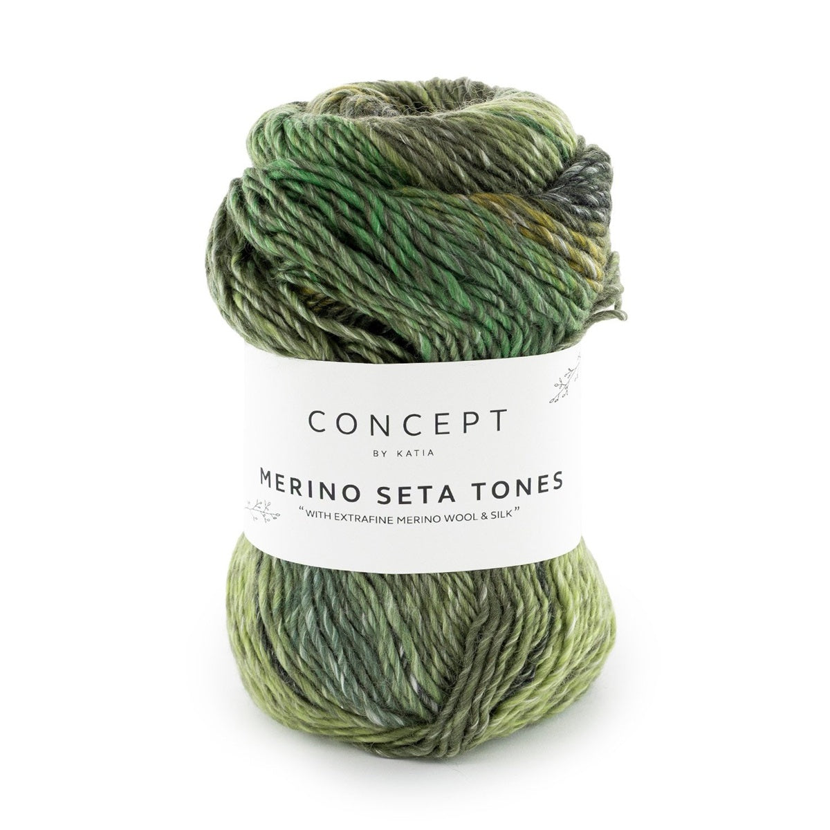 Concept by Katia Merino Seta Tones merino wool silk 101 green black green