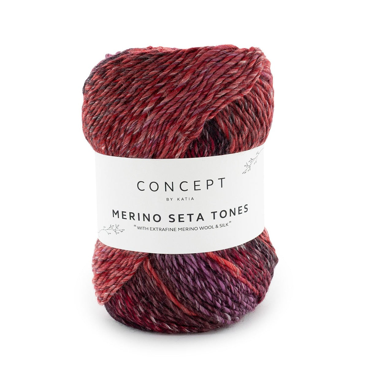 Concept by Katia Merino Seta Tones merino wool silk 103 red black