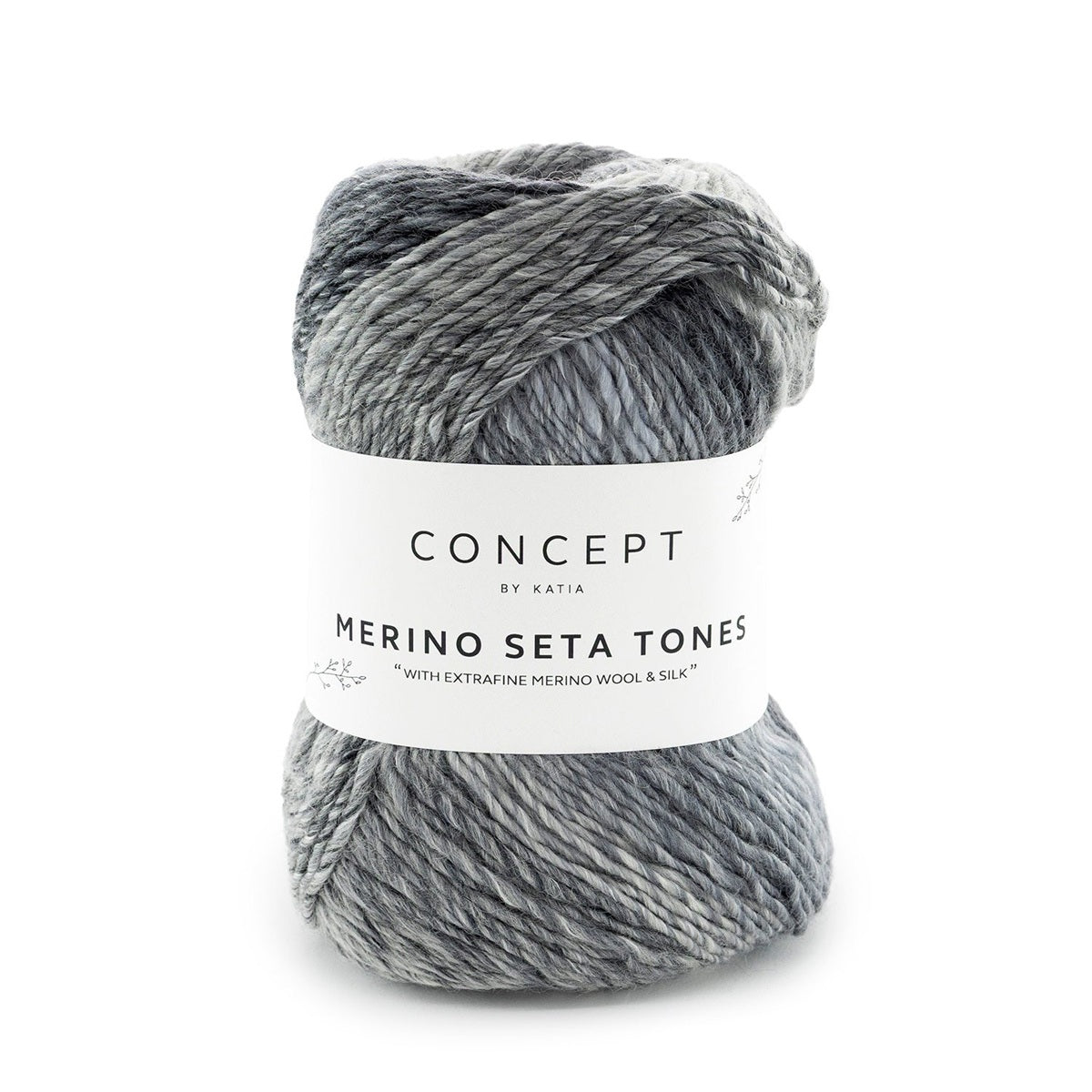 Concept by Katia Merino Seta Tones merino wool silk 107 grey ecru dark grey
