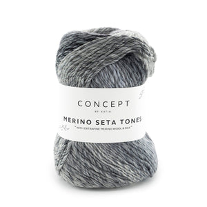 Concept by Katia Merino Seta Tones merino wool silk 107 grey ecru dark grey