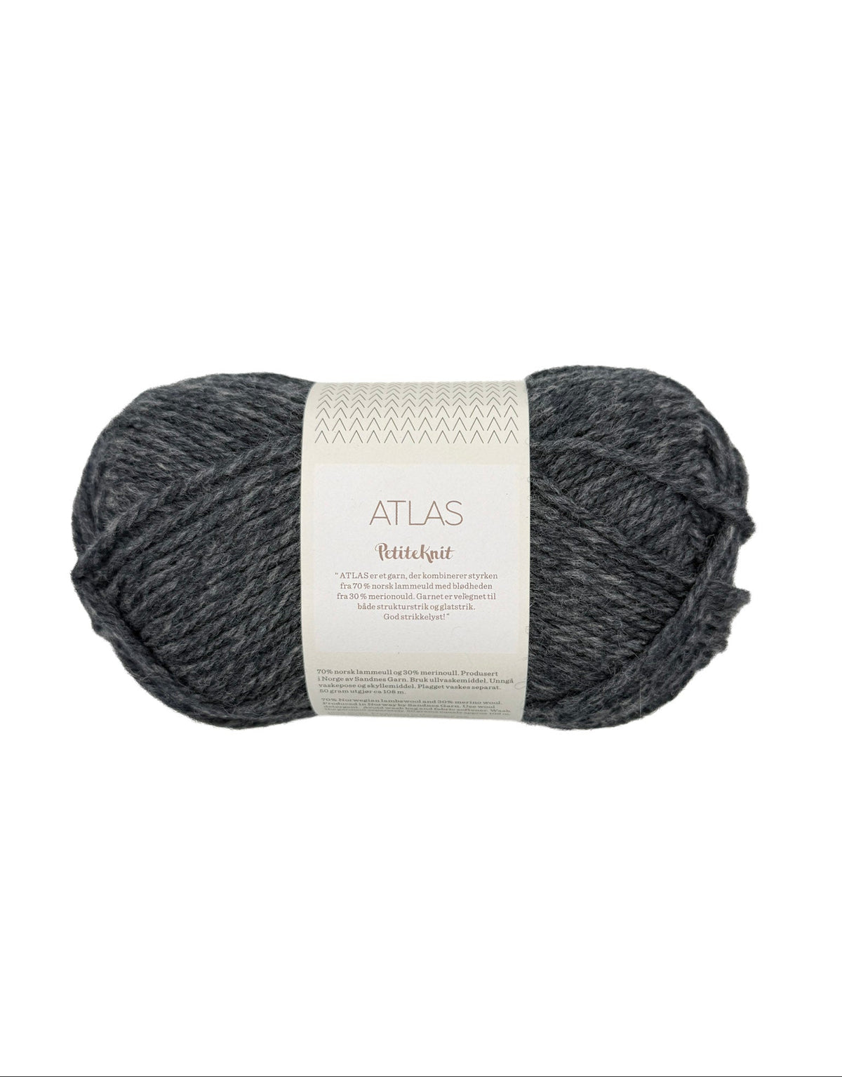 Sandnes Garn Atlas norwegian lambswool merino wool 1070 charcoal melange