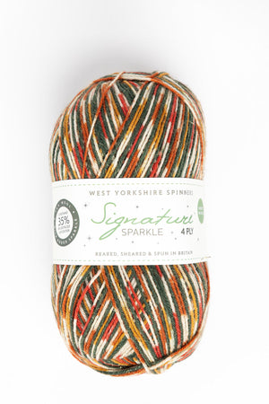 West Yorkshire Spinners Signature 4-ply wool nylon 1208 yuletide sparkle