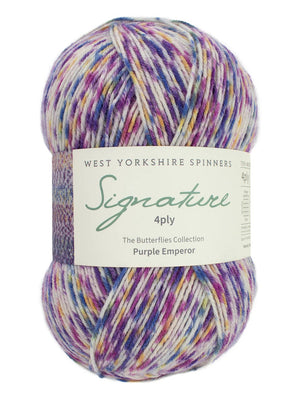 West Yorkshire Spinners Signature 4-ply wool nylon 1244 purple emperor