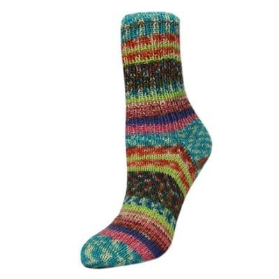 Rellana Flotte Sock Burano superwash wool polyamide 1880 turquoise pink green orange