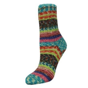 Rellana Flotte Sock Burano superwash wool polyamide 1880 turquoise pink green orange