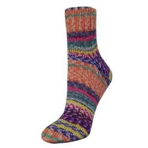 Rellana Flotte Sock Burano superwash wool polyamide 1882 pink purple orange turquoise