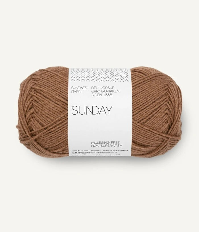 Sandnes Garn Sunday merino wool 3052 pecan brown